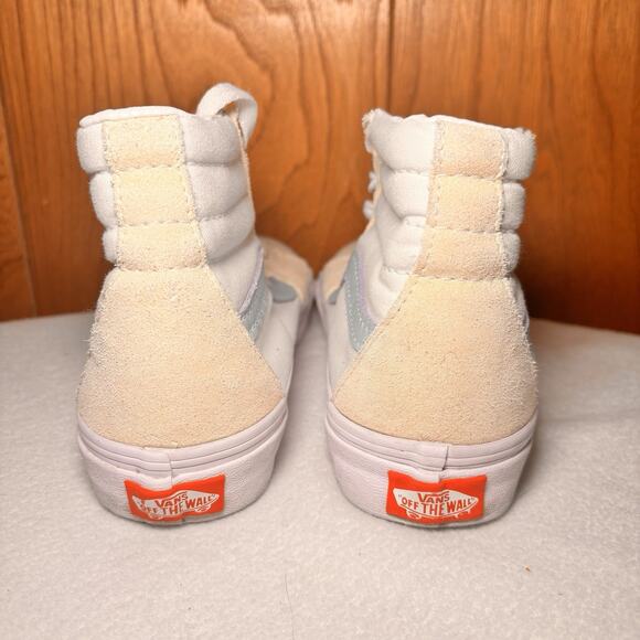 Vans Sk8-Hi High Top White Suede & Canvas Sneakers Women’s 5 - Picture 4 of 6